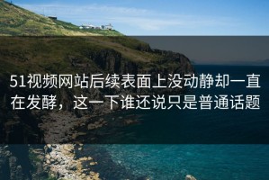 51视频网站后续表面上没动静却一直在发酵，这一下谁还说只是普通话题