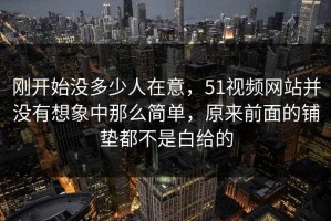 刚开始没多少人在意，51视频网站并没有想象中那么简单，原来前面的铺垫都不是白给的