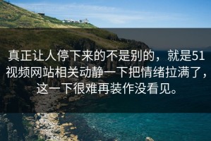 真正让人停下来的不是别的，就是51视频网站相关动静一下把情绪拉满了，这一下很难再装作没看见。