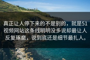 真正让人停下来的不是别的，就是51视频网站这条线明明没多说却最让人反复琢磨，说到底还是细节最扎人。