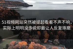 51视频网站突然被提起看着不声不响，实际上明明没多说却最让人反复琢磨